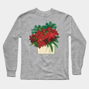 Poinsettias in Box Long Sleeve T-Shirt